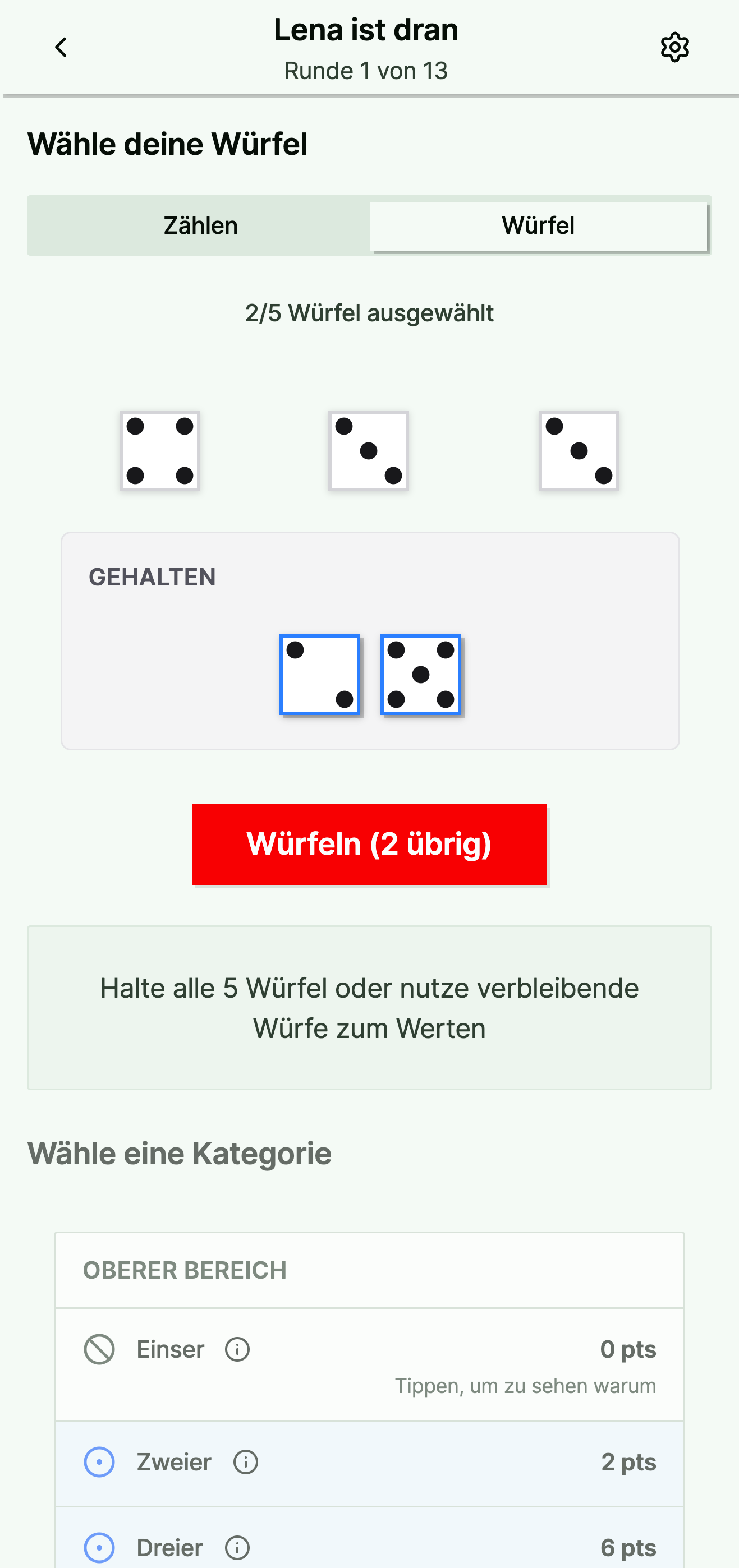 Würfel-Ansicht